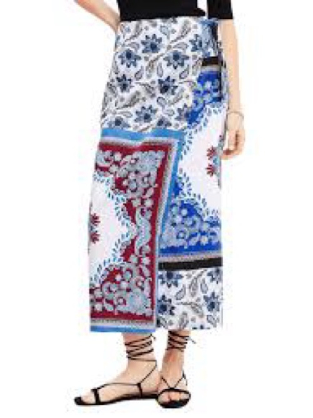 NWT LOFT Tiled Wrap Midi Skirt